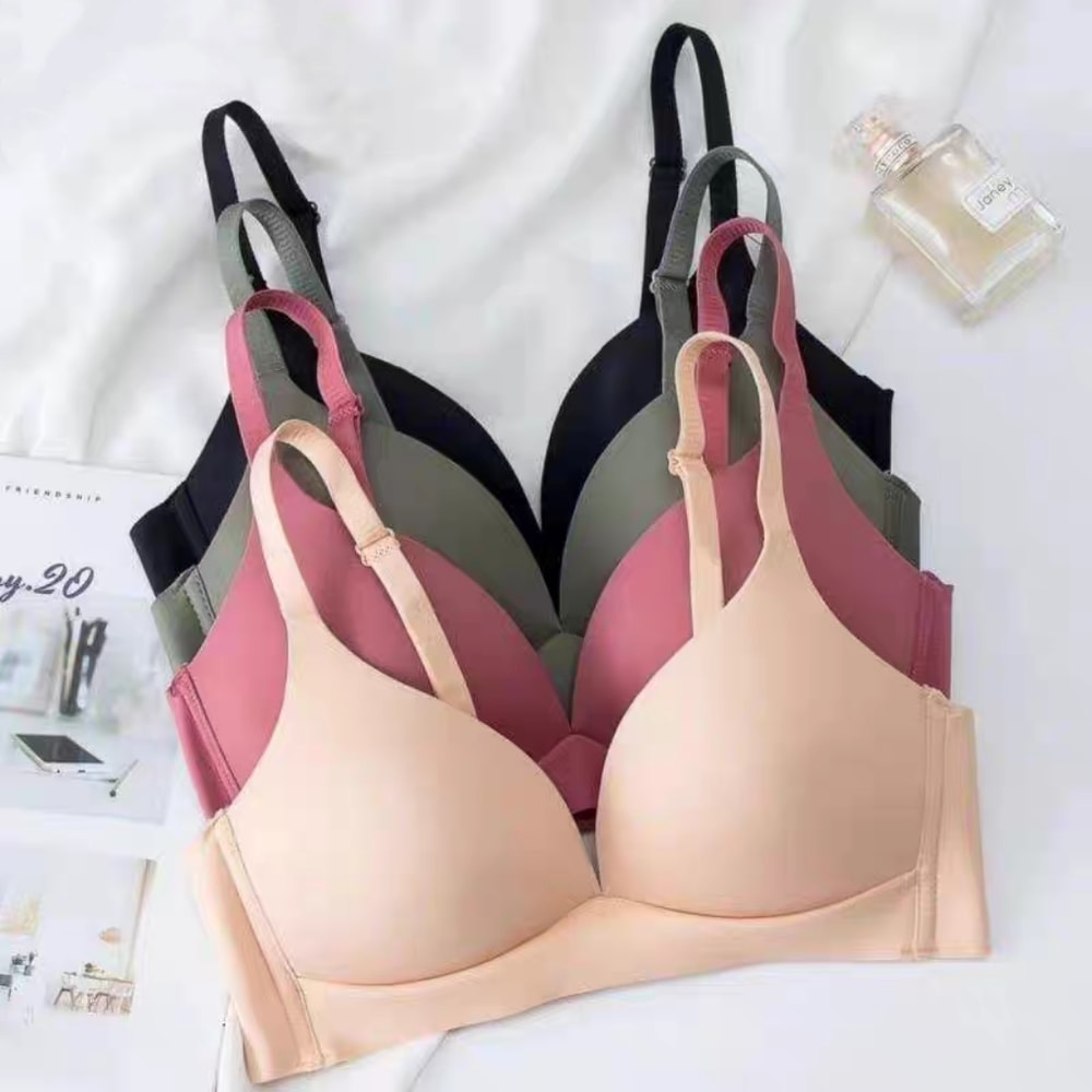 FallSweet Wireless Push Up Bra For Women Seamless Cup Glossy Bralette Comfortable Underwear Female