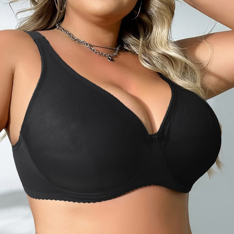 Beauwear Underwire Bra For Big Breast Female Solid Color Plus Size Bras Thin Unlined Underwear For 0