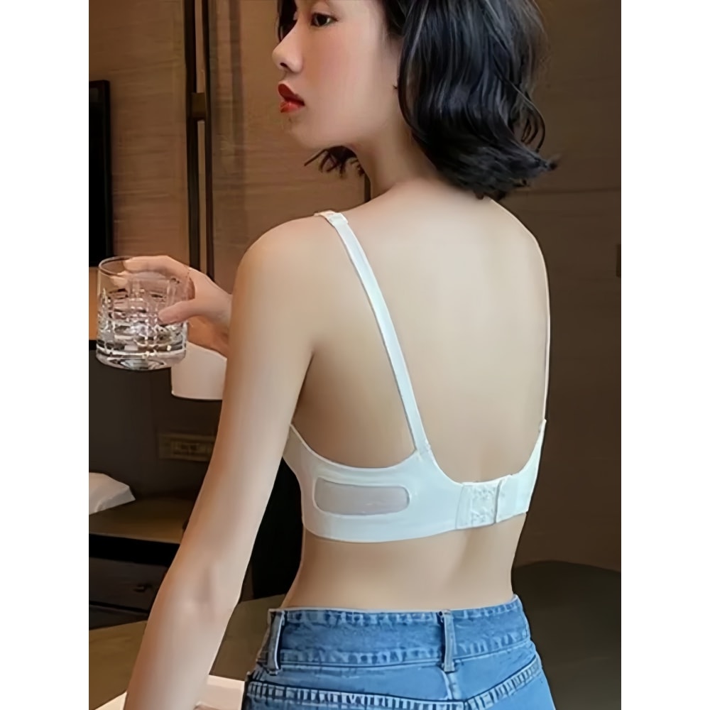 Seamless Bras for Women, Push Up Bra with Pads, U-back Non-wire Brasiere, Invisible Underwear, V-neck Sexy Lingerie