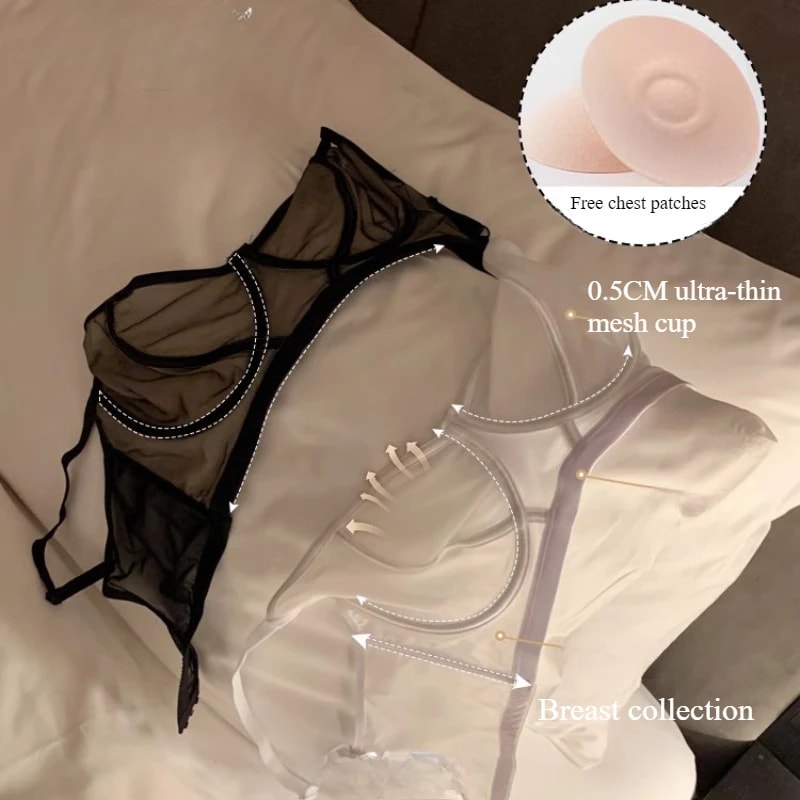 Transparent Bra for Women, Ultra Thin Embroidered Lace, Strapless Invisible Sexy Underwear, Gift Chest Patch