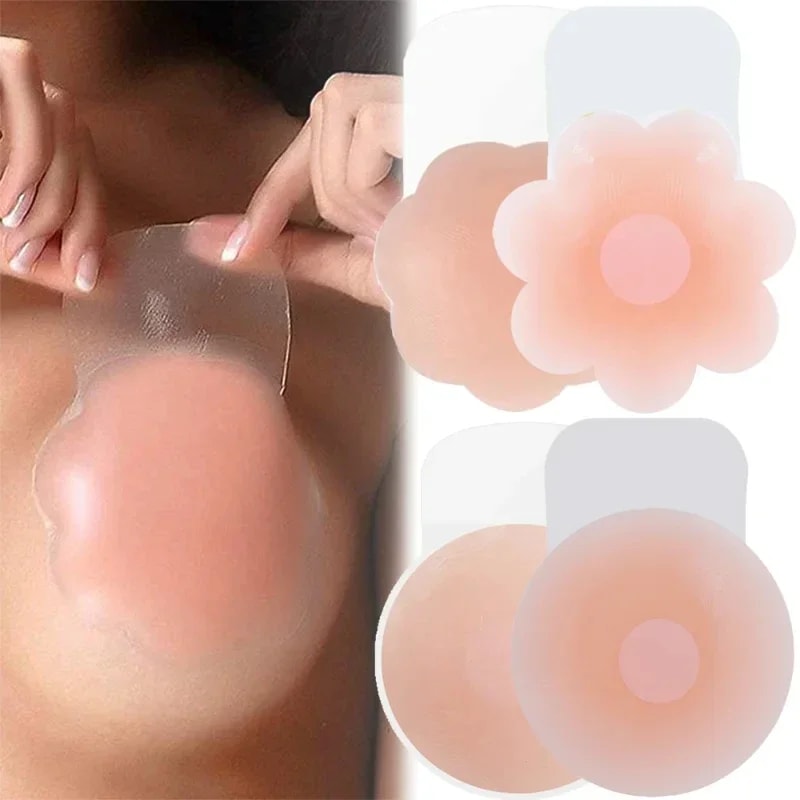 Silicone Invisible Lift Up Bra Sticker Reusable Strapless Waterproof Breast Petals Adhesive Bra For 0