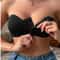 Women's Bra, Black Front Buckle, Removable Padded Wireless, Soft Ice Silk, Traceless Strapless Underwear for Women