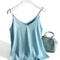 Spaghetti Strap Top Women, Halter V Neck Basic White Cami, Sleeveless Satin Silk Tank Tops, Women's Summer Camisole