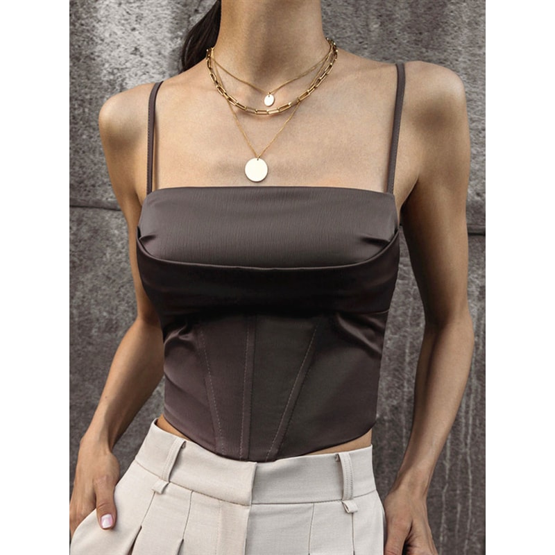 Spaghetti Strap Tank Top, Sexy Backless Bandage, Skinny Crop Tops, Summer Elegant Lace Up Party Streetwear Women Camis