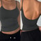 Women Backless Cami Crop Top Summer Solid Color Sleeveless Top Casual Streetwear Fashion 6