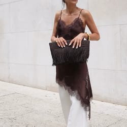 combhasaki women floral lace trim satin high low vest, silk spaghetti strap side split asymmetrical cami, flowy silky