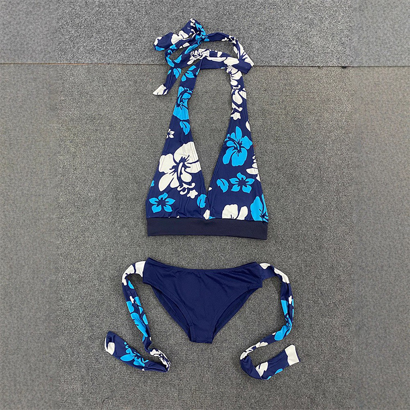 Summer New Outdoor Bikini Set, Sexy Tree Printed Swimming Clothes, Fresh Fashionable Beach Vacation Style for Women