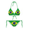 Brazil Flag Bikini Sets, Sexy Printed Swimsuit, Adjustable Lacing, Beach Pool Vacation, No Chest Pad