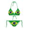 Brazil Flag Bikini Sets, Sexy Printed Swimsuit, Adjustable Lacing, Beach Pool Vacation, No Chest Pad