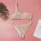 One Shoulder Women Sexy Bikini Set, Biquini Ladies Blingbling Swimsuit, Two Piece Glitter Swimwear, Solid Color Bathing