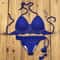 Hand Crochet Women Swimwear, Sexy Crop Top Push Up Bikini Set, Beach Swimsuit with Tassel Swim Shorts