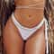 Hand Crochet Women Swimwear, Sexy Crop Top Push Up Bikini Set, Beach Swimsuit with Tassel Swim Shorts