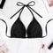 Women's Sexy Bikini Top Bra Swimsuit, Summer Beach Style Solid Color Hanging Neck, Bareback Strap Swimsuit Bra for Women