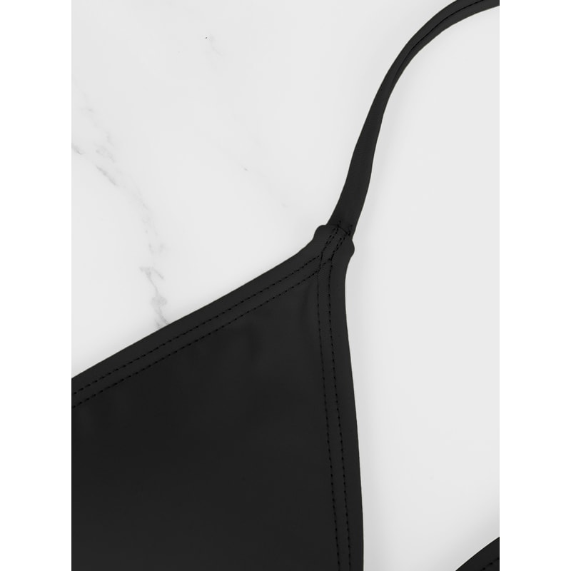 Women's Sexy Bikini Top Bra Swimsuit, Summer Beach Style Solid Color Hanging Neck, Bareback Strap Swimsuit Bra for Women