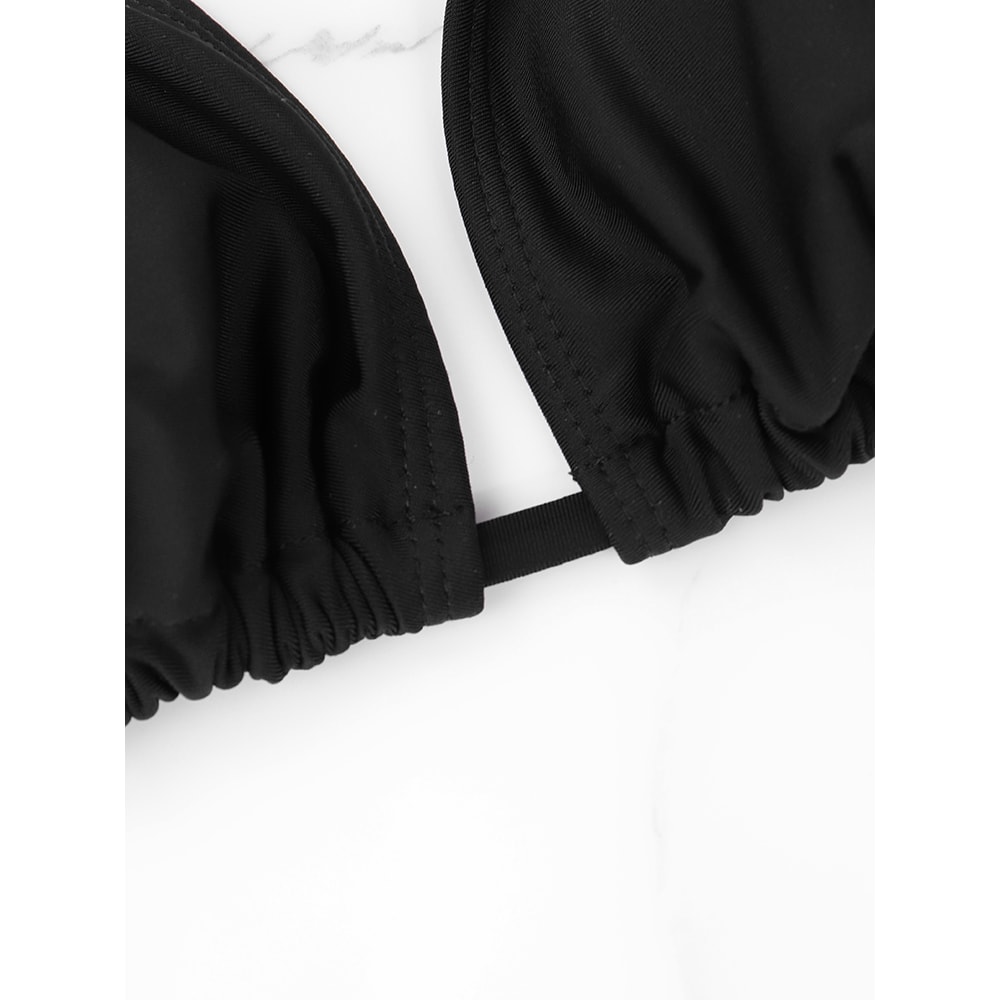 Women's Sexy Bikini Top Bra Swimsuit, Summer Beach Style Solid Color Hanging Neck, Bareback Strap Swimsuit Bra for Women