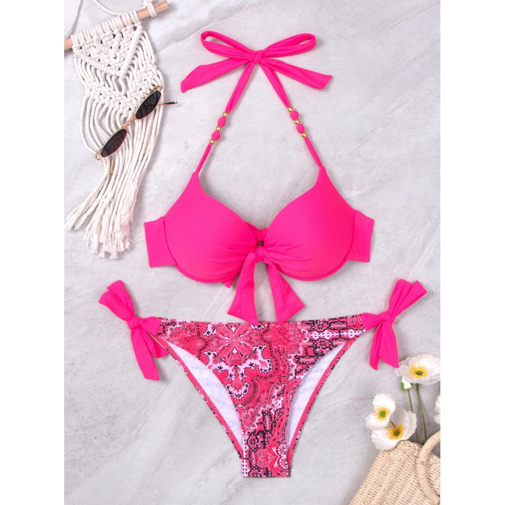 Sexy Push Up Bikini, Women Swimsuit Two Piece Swimwear, Female Thong Bikinis Set, Brazilian Biquini for Bathing Suits