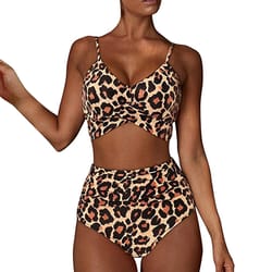 women slim bikini sets, high waisted sexy swimwear, solid floral ruched brazilian swimsuit, cross front