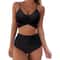 Women Slim Bikini Sets High Waisted Sexy Swimwear 2 Pieces 2025 SolidFloral Ruched Brazilian Swimsu 5
