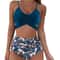 Women Slim Bikini Sets High Waisted Sexy Swimwear 2 Pieces 2025 SolidFloral Ruched Brazilian Swimsu 6