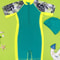 One-Piece Quick Drying Boys Swimwear, Summer Children Swimsuits, Kid Short Sleeve Sun Protection