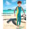 One-Piece Quick Drying Boys Swimwear, Summer Children Swimsuits, Kid Short Sleeve Sun Protection