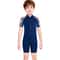 One-Piece Quick Drying Boys Swimwear, Summer Children Swimsuits, Kid Short Sleeve Sun Protection