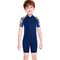 One-Piece Quick Drying Boys Swimwear, Summer Children Swimsuits, Kid Short Sleeve Sun Protection