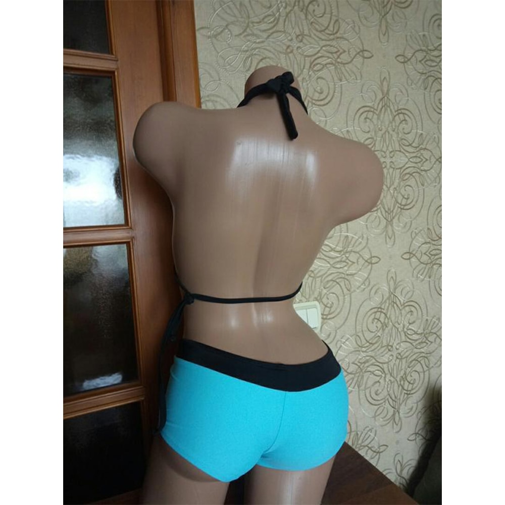 Vintage Flower Print Bikini Swimsuit, Sexy Women Bathing Halter Strap Swimwear, Fashion High Street Beach Female