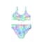 Tie Dye Girls Swimsuit Kids, Two Piece Children's Swimwear, Ruched Front Bikini Set Teen Bathing Suit Beachwear