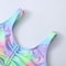 Tie Dye Girls Swimsuit Kids, Two Piece Children's Swimwear, Ruched Front Bikini Set Teen Bathing Suit Beachwear