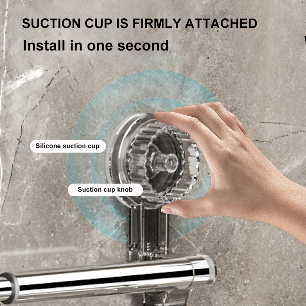 Suction Cup Wall Towel Rack, No Driling, Single Rod Retractable Towel Rack, Self-Adhesive Storage Rack, Kitchen Bathroom