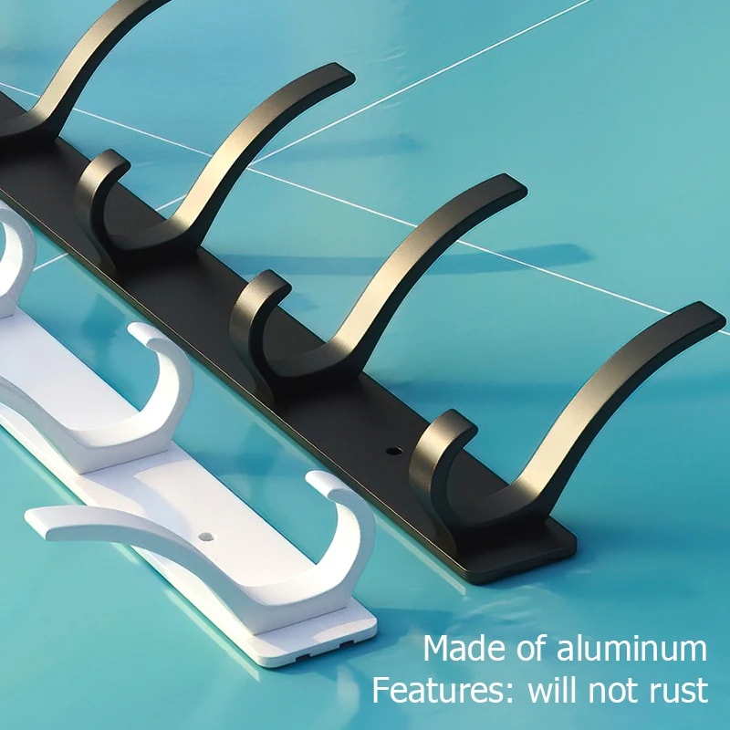 Black White Folding Robe Hook, Towel Hanger Nail Free, Wall Rack Hook, Coat Clothes Holder, Bathroom Kitchen Accessories