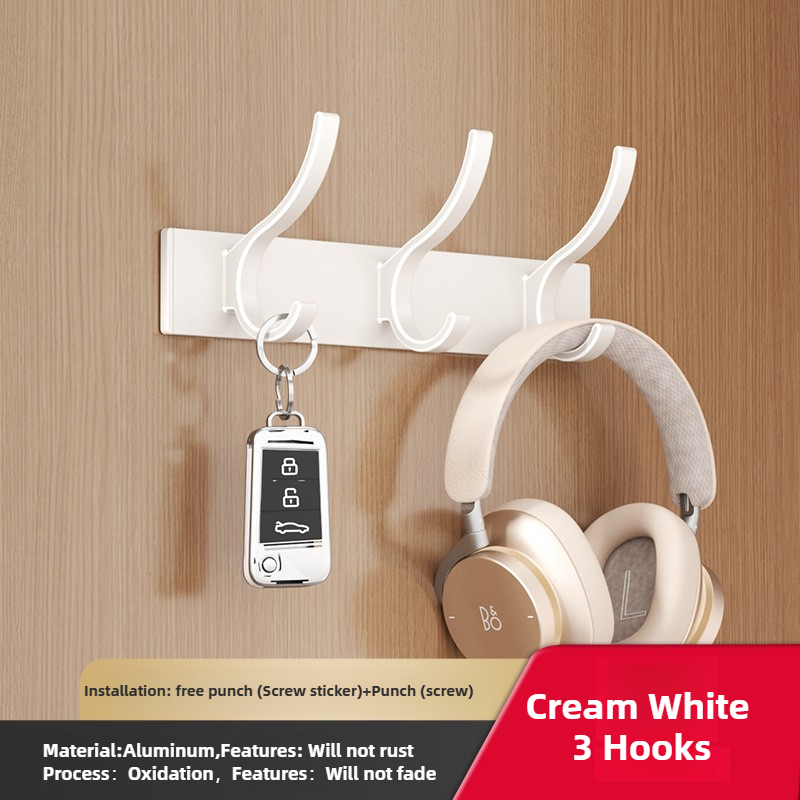 Black White Folding Robe Hook, Towel Hanger Nail Free, Wall Rack Hook, Coat Clothes Holder, Bathroom Kitchen Accessories