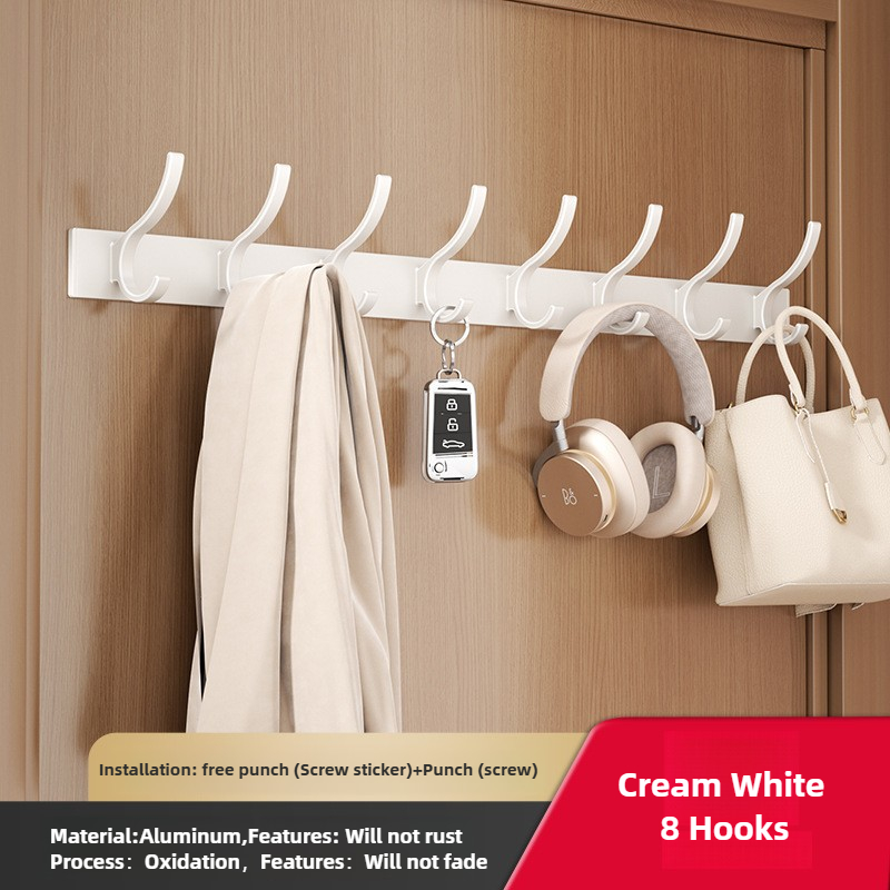 Black White Folding Robe Hook, Towel Hanger Nail Free, Wall Rack Hook, Coat Clothes Holder, Bathroom Kitchen Accessories