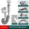 Stainless Steel Household Toilet Spray Gun, Handheld Bidet Sprayer, Pressurized Nozzle, Double Outlet Angle Valve