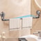 Bathroom Suction Cup Wall Towel Holder, No-punching Retractable Towel Rack, Robe Coat Organizer Shelf
