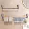 Bathroom Suction Cup Wall Towel Holder, No-punching Retractable Towel Rack, Robe Coat Organizer Shelf