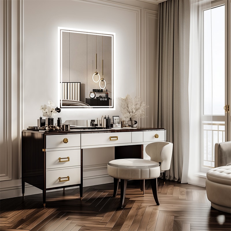 Illuminate LED Backlight Bathroom Mirror, Frameless Dimmable Defog Bath/Shower/Shaving Mirror