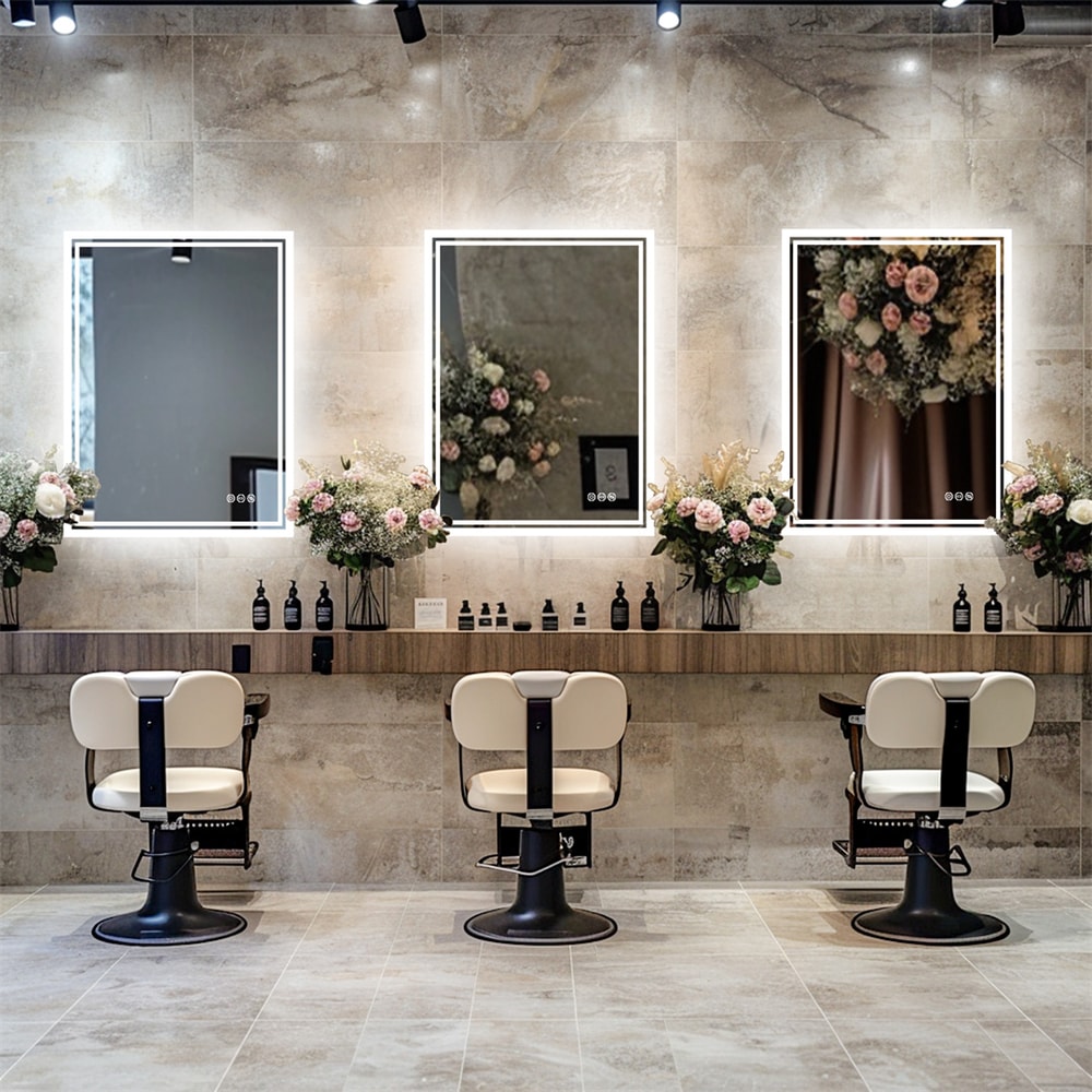 Illuminate LED Backlight Bathroom Mirror, Frameless Dimmable Defog Bath/Shower/Shaving Mirror