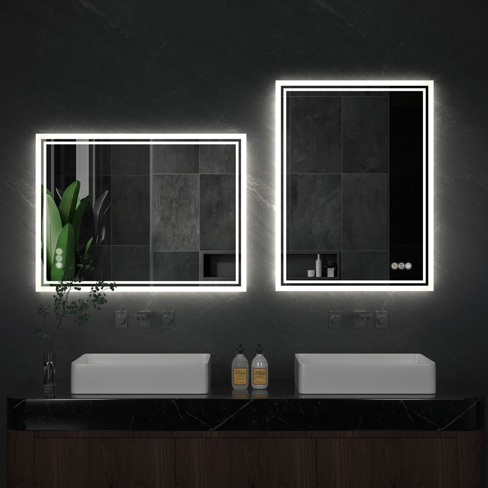 Illuminate LED Backlight Bathroom Mirror, Frameless Dimmable Defog Bath/Shower/Shaving Mirror