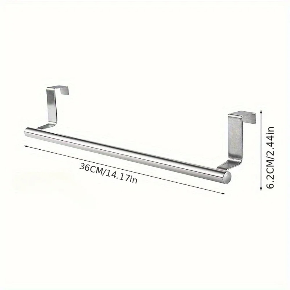 Towel Rack Over Door Stainless Steel Towel Bar NonDrilling Bathroom Kitchen Hanging Holder 8