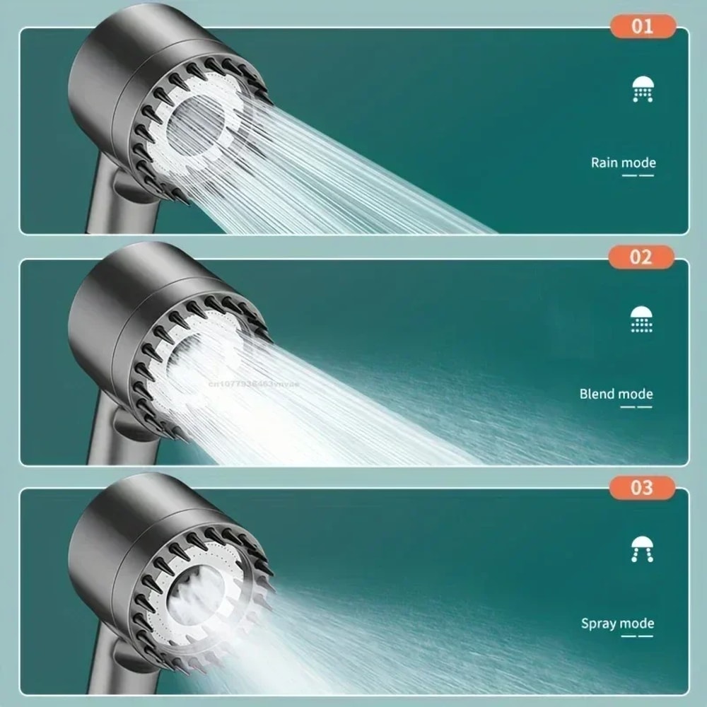 Shower Head with Filter, High Pressure Shower Knobs, One-Key Stop Water Massage System, Bathroom Accessories