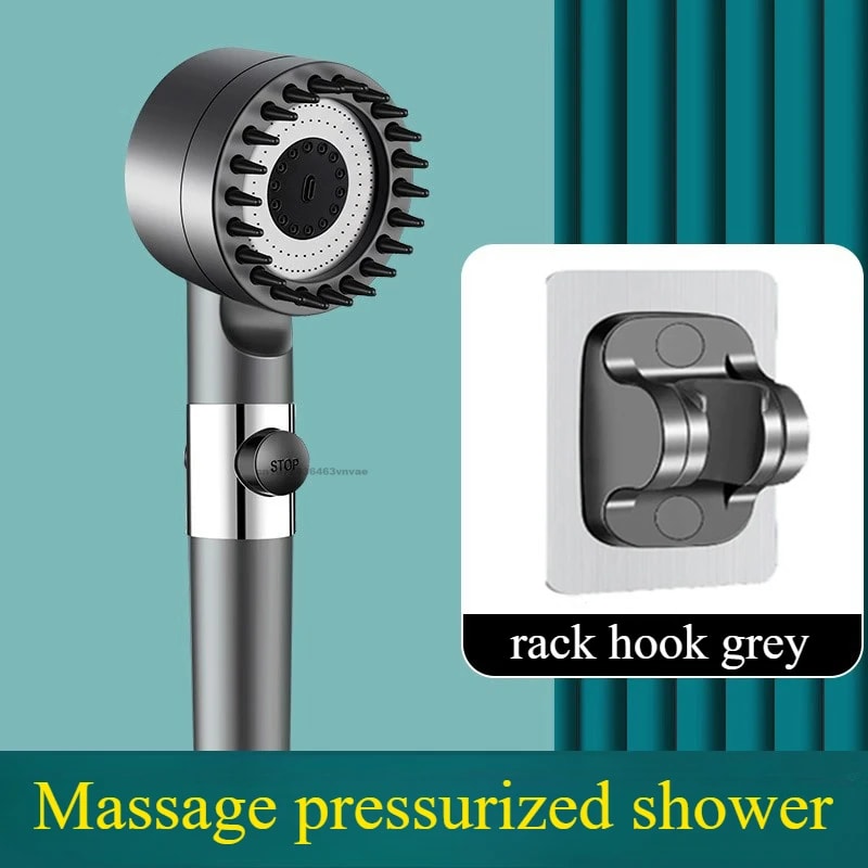 Shower Head with Filter, High Pressure Shower Knobs, One-Key Stop Water Massage System, Bathroom Accessories