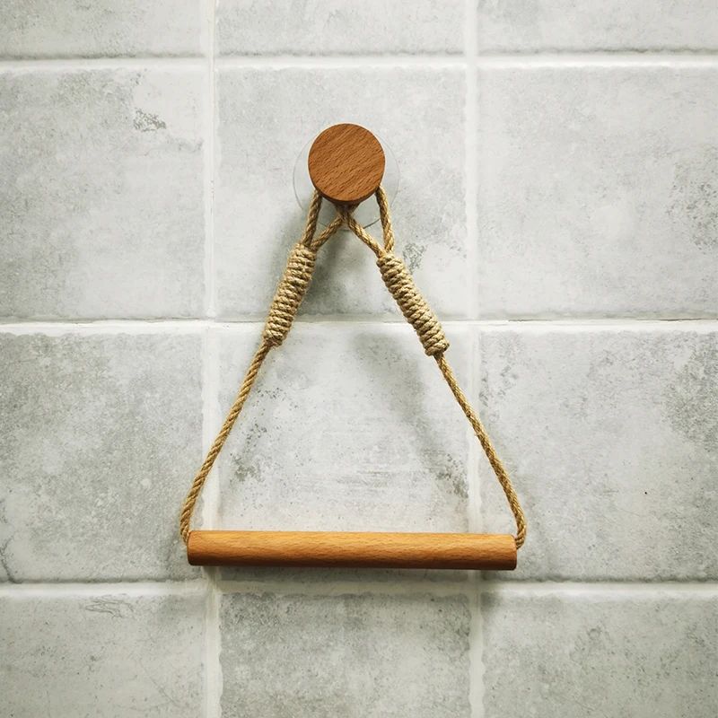 Wall Mounted Toilet Paper Holder Wooden Rolling Tissue Holder For Bathroom WC Washroom Accessories 8