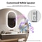 LED Lighted Bluetooth Bathroom Mirror, Backlit Dimming Vanity Mirror, Time and Date Display, Anti-Fog Function