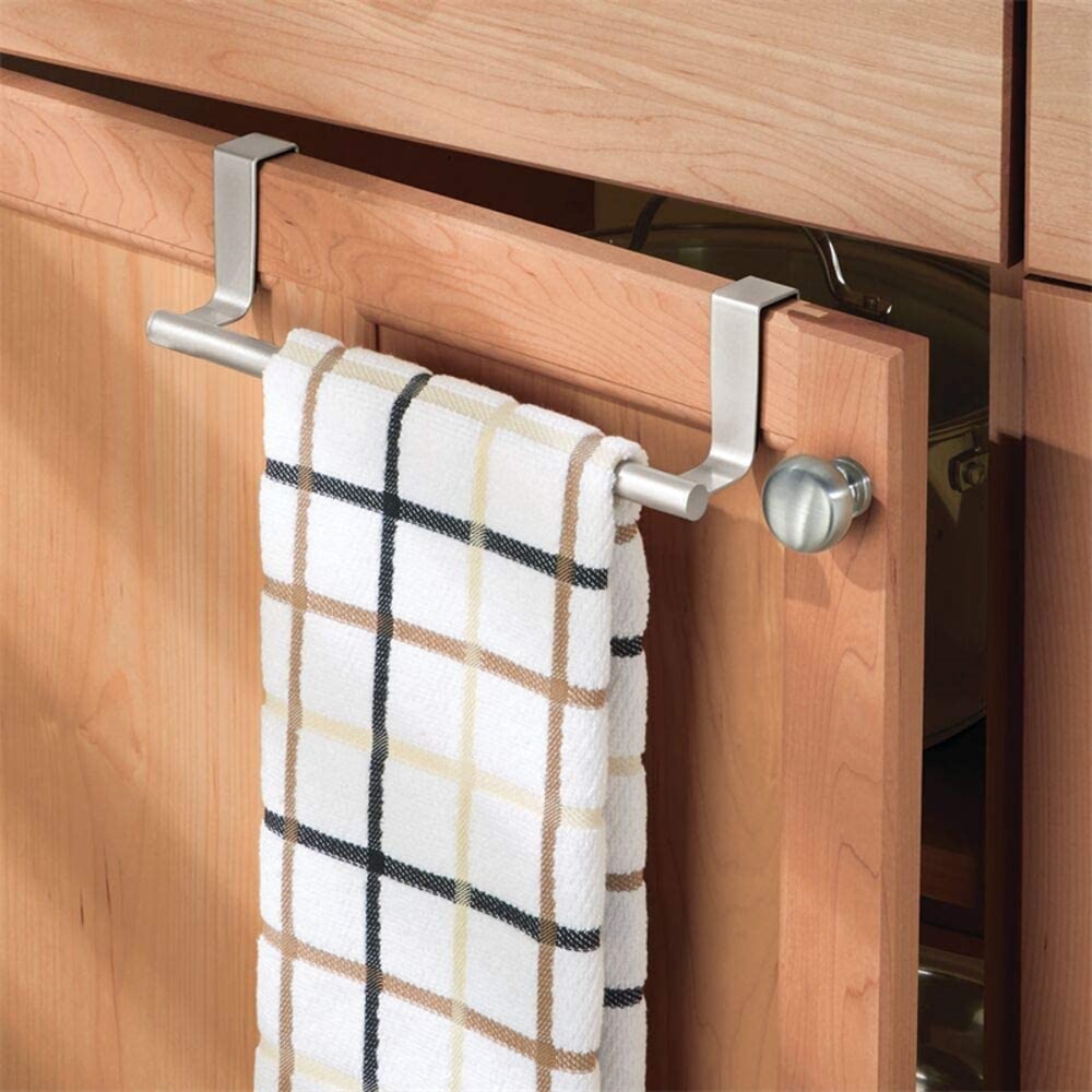 Stainless Steel Towel Rack Over Door Towel Bar Hanging Holder For Bathroom Kitchen And Cabinet Shel 2
