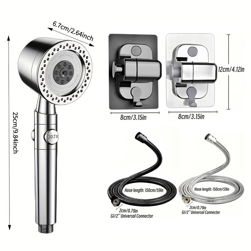 Spray Water Saving Shower Head ABS Handheld Spa Showerhead Large Flow Portable Bathroom Filter Nozz 4