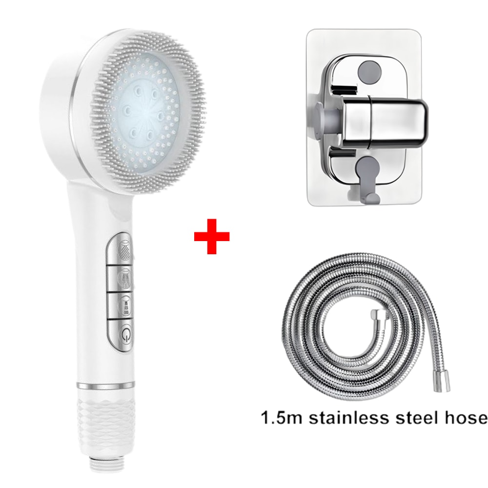 Selfcleaning Shower Head With Silicone Brush High Pressure ABS Showerhead With OneKey Stop Water Ma 10