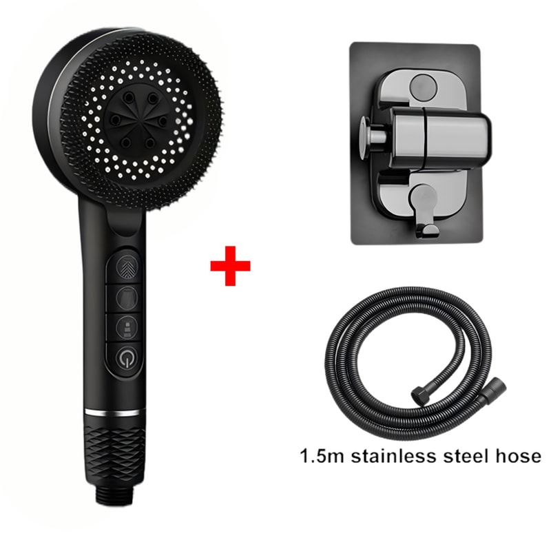 Selfcleaning Shower Head With Silicone Brush High Pressure ABS Showerhead With OneKey Stop Water Ma 12