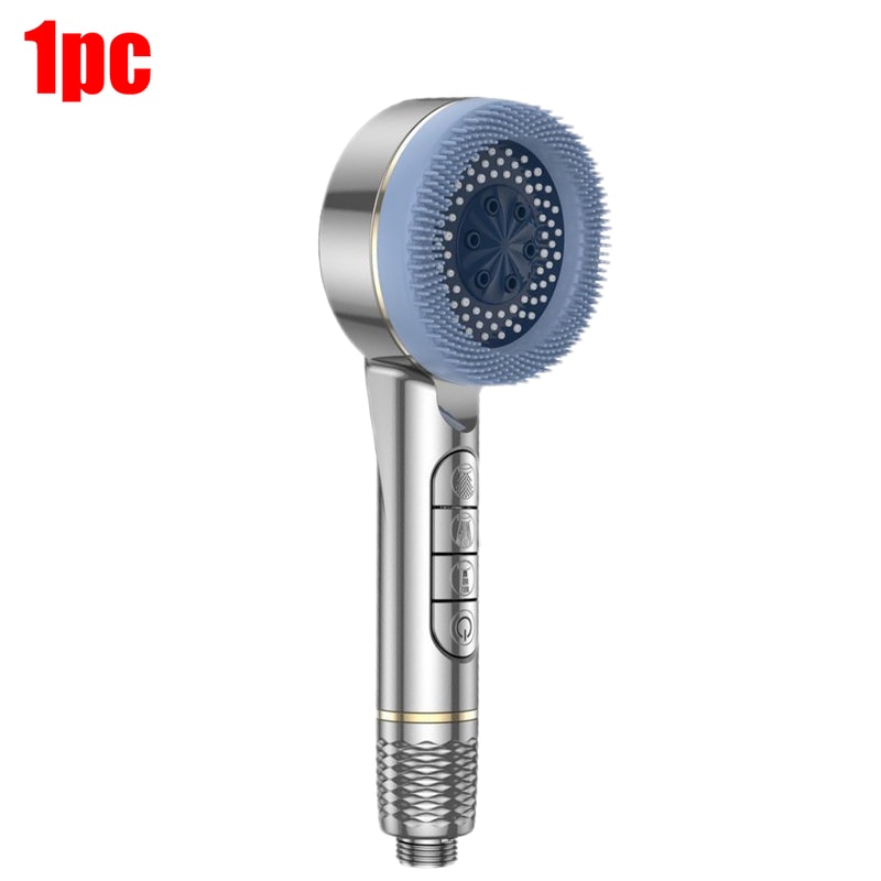 Selfcleaning Shower Head With Silicone Brush High Pressure ABS Showerhead With OneKey Stop Water Ma 7